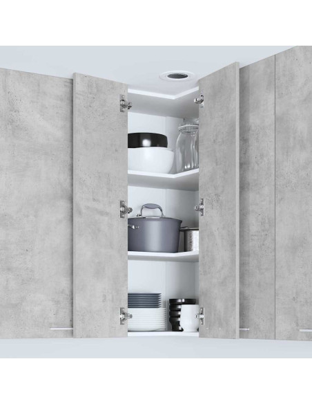 Armadio pensile Riga Grigio Cemento e Bianco 57 x 57 x 100 cm