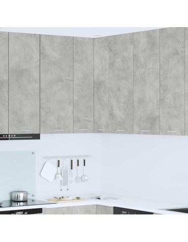 Armadio pensile Riga Grigio Cemento e Bianco 57 x 57 x 100 cm