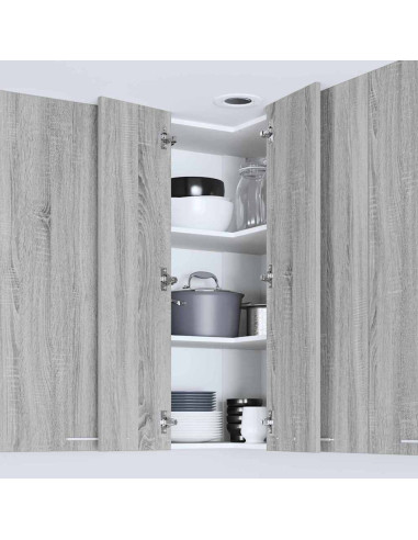 Armadio pensile Riga Grigio Sonoma e Bianco 57 x 57 x 100 cm