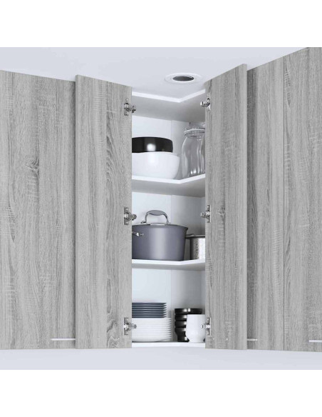 Armadio pensile Riga Grigio Sonoma e Bianco 57 x 57 x 100 cm