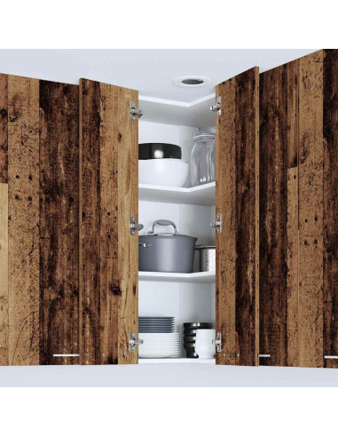 Armadio pensile con lo scaffale Riga Rovere Affumicato e Bianco