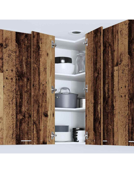 Armadio pensile con lo scaffale Riga Rovere Affumicato e Bianco