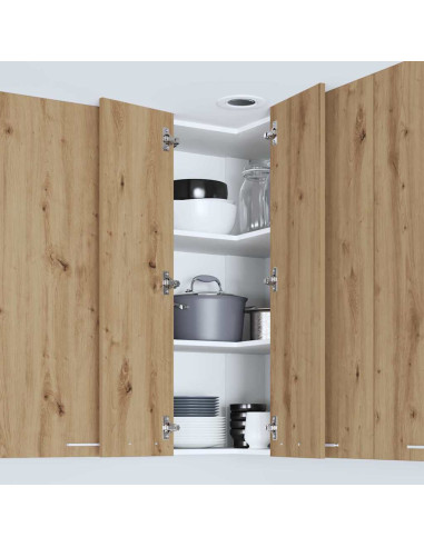 Armadio pensile Riga Rovere Artigiano e Bianco 57 x 57 x 100 cm