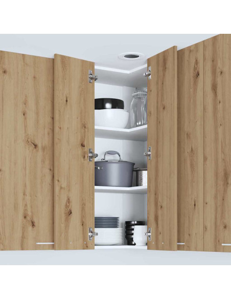 Armadio pensile Riga Rovere Artigiano e Bianco 57 x 57 x 100 cm