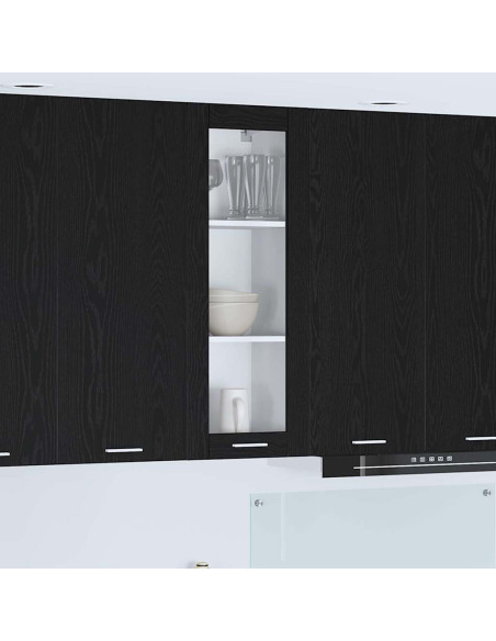 Armadio pensile con porta Riga Rovere Nero 40 x 31 x 100 cm