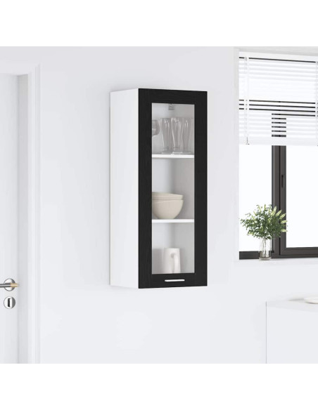 Armadio pensile con porta Riga Rovere Nero 40 x 31 x 100 cm