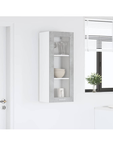 Armadio pensile con porta Riga Grigio cemento 40 x 31 x 100 cm