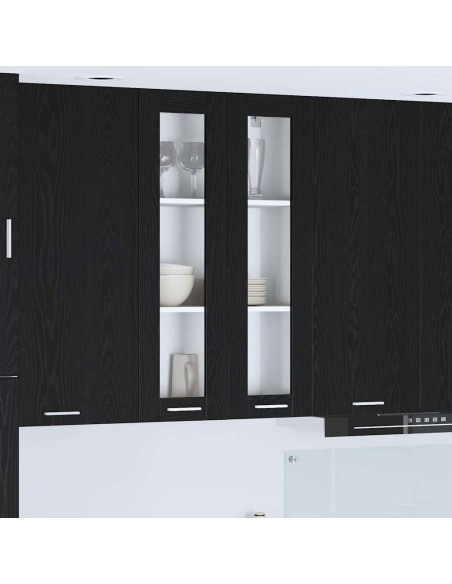 Armadio pensile con porta Riga Rovere Nero 60 x 31 x 100 cm