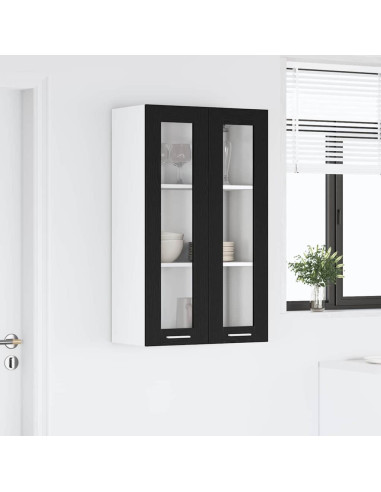 Armadio pensile con porta Riga Rovere Nero 60 x 31 x 100 cm