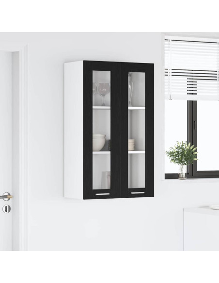 Armadio pensile con porta Riga Rovere Nero 60 x 31 x 100 cm