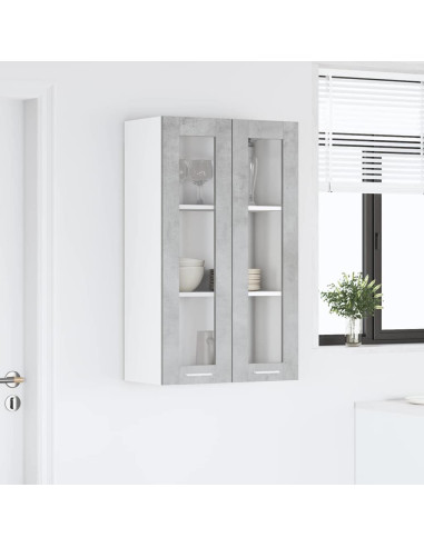 Armadio pensile con porta Riga Grigio cemento 60 x 31 x 100 cm