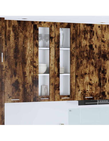 Armadio pensile con porta Riga Rovere fumé 60 x 31 x 100 cm