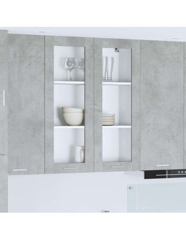 Armadio pensile con porta Riga Grigio cemento 80 x 31 x 100 cm