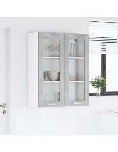 Armadio pensile con porta Riga Grigio cemento 80 x 31 x 100 cm