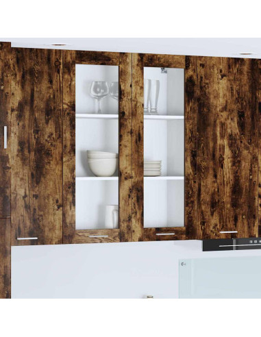 Armadio pensile con porta Riga Rovere fumé 80 x 31 x 100 cm