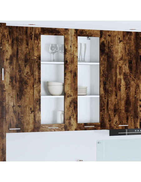 Armadio pensile con porta Riga Rovere fumé 80 x 31 x 100 cm