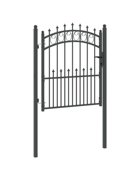 Cancello della recinzione con punte Grigio 125 x 100 cm