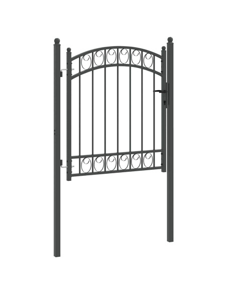 Cancello per recinzione con blocco Grigio 125 x 100 cm