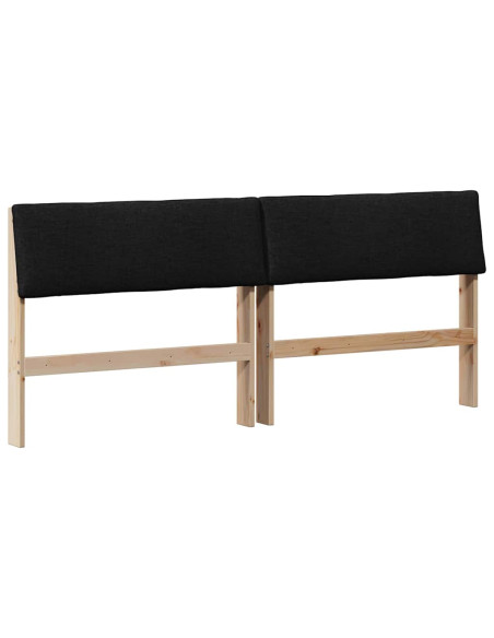 Testiera imbottita Nero 200 cm Pino massello