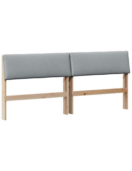 Testiera imbottita Grigio chiaro 180 cm Pino massello