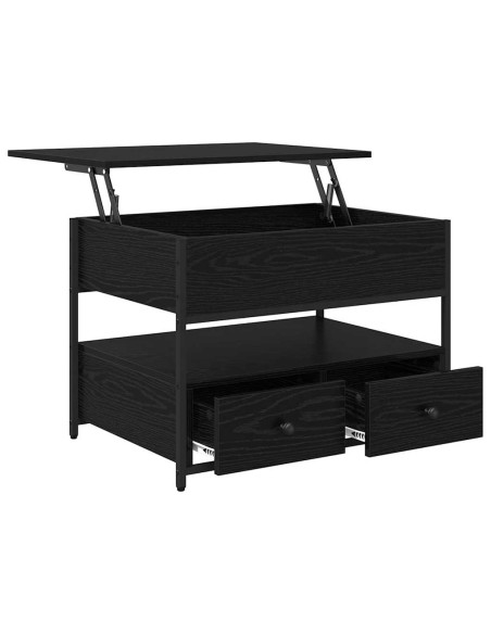 Tavolino da salotto Rovere nero 70x50x50cm Legno multistrato