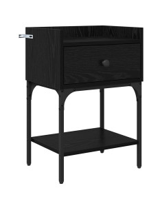 Comodino 2 pcs Rovere nero 40 x 29 x 60 cm Legno multistrato