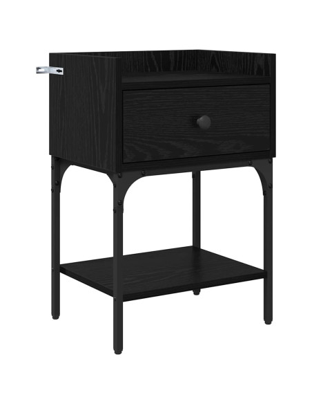 Comodino 2 pcs Rovere nero 40 x 29 x 60 cm Legno multistrato