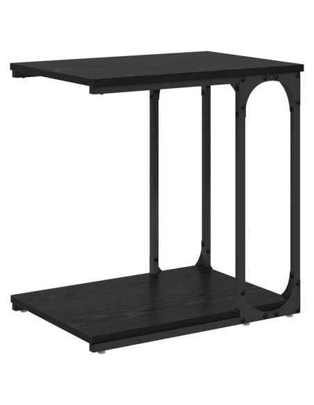 Tavolo laterale Rovere nero 50 x 35 x 52 cm Legno multistrato