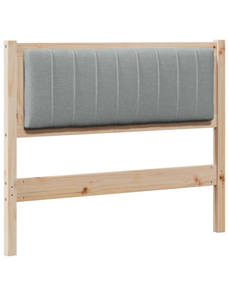Testiera imbottita Grigio chiaro 100 cm Pino massello