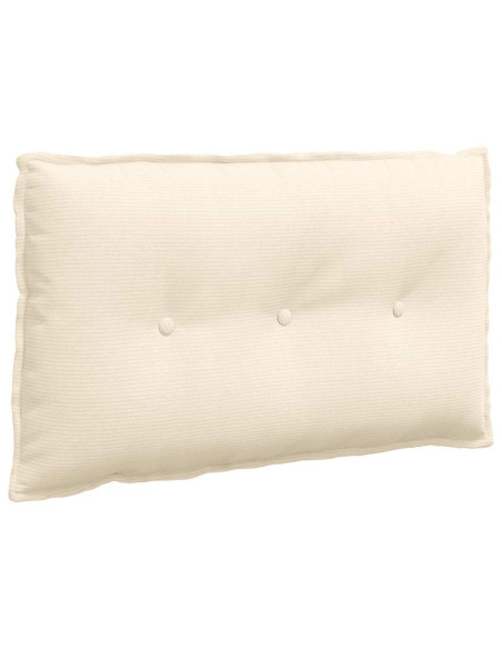 Cuscino per Schiena Crema 80 x 50 cm Tessuto in Cords