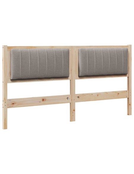 Testiera imbottita con testiera Marrone 150 cm Pino massello