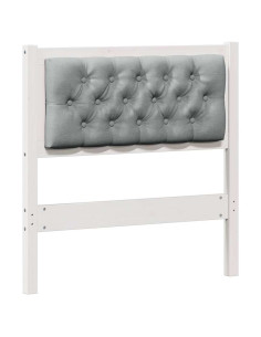 Testiera Bianco e grigio chiaro 75 cm Legno di pino massello