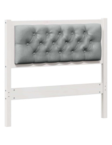 Testiera Bianco e grigio chiaro 90 cm Legno di pino massello