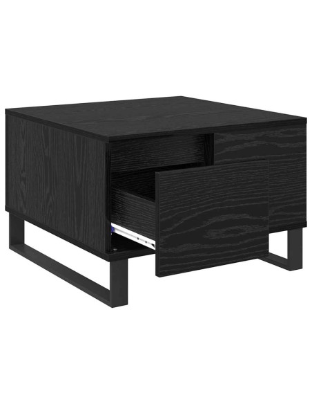 Tavolino da salotto con cassetto Rovere nero 55 x 55 x 36.5 cm