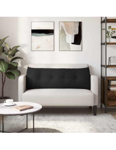 Cuscino per Schiena Nero 140 x 24 x 50 cm Tessuto