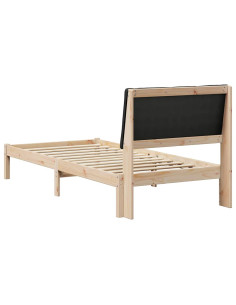 Struttura del Letto con testiera Marrone e nero 90 x 190 cm