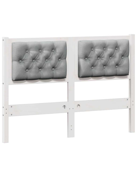 Testiera Bianco e grigio chiaro 120 cm Legno di pino massello