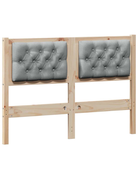 Testiera Marrone e grigio chiaro 120 cm Legno di pino massello