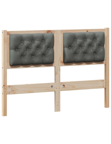 Testiera marrone e grigio scuro 120 cm Legno di pino massello