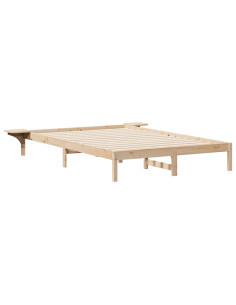 Letto con Tavolini Laterali Naturale 160 x 220 cm Pino massello