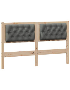 Testiera marrone e grigio scuro 150 cm Legno di pino massello