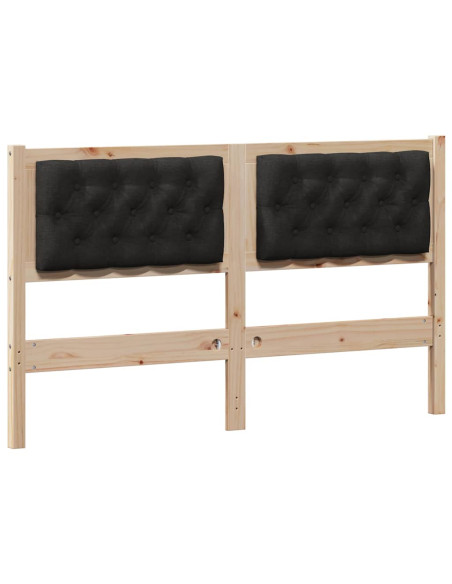 Testiera Altro Marrone e nero 150 cm Legno di pino massello