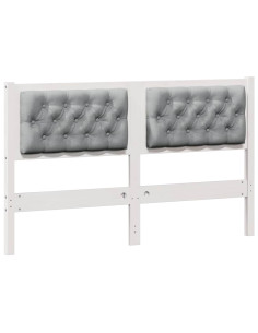 Testiera Bianco e grigio chiaro 150 cm Legno di pino massello