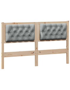 Testiera Marrone e grigio chiaro 140 cm Legno di pino massello