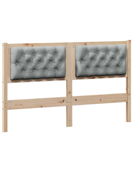 Testiera Marrone e grigio chiaro 140 cm Legno di pino massello