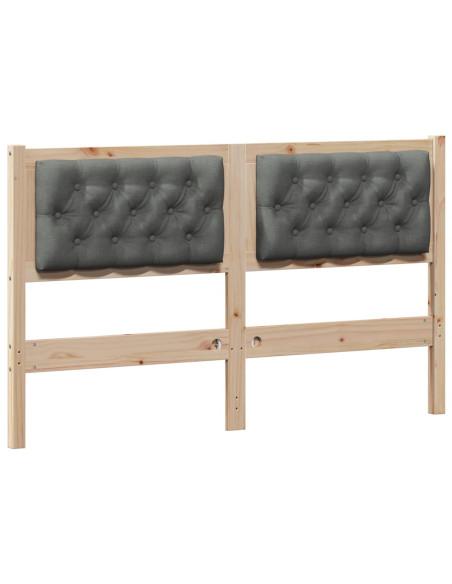 Testiera marrone e grigio scuro 140 cm Legno di pino massello