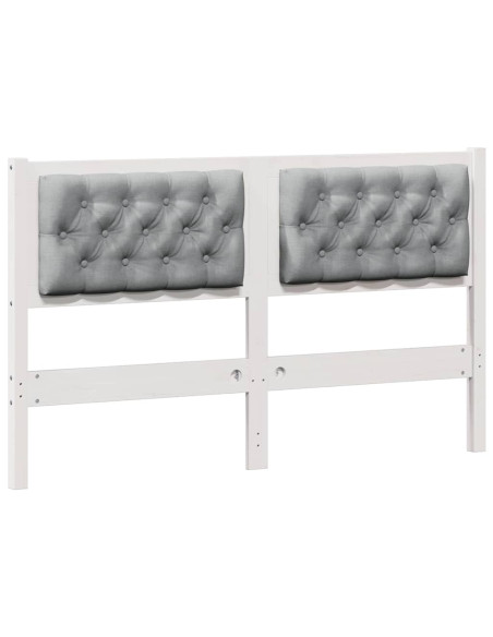 Testiera Bianco e grigio chiaro 140 cm Legno di pino massello