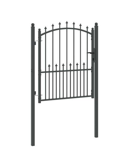 Cancello della recinzione con punte Grigio 125 x 100 cm