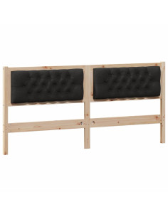 Testiera Altro Marrone e nero 180 cm Legno di pino massello