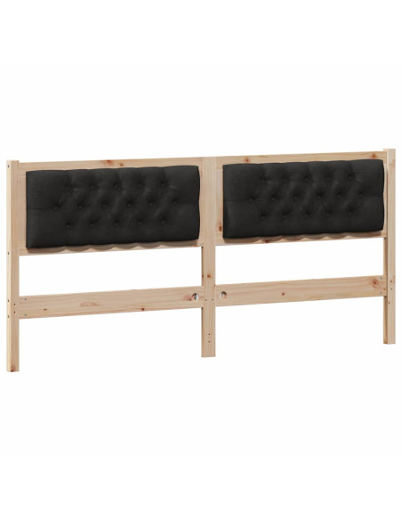 Testiera Altro Marrone e nero 180 cm Legno di pino massello